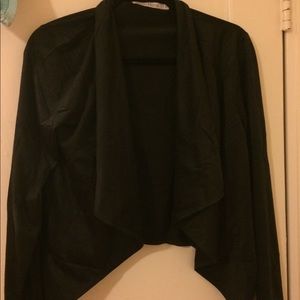 Black suede drape jacket